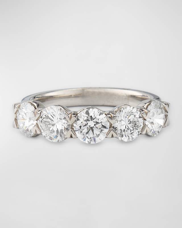 Lab Grown Diamond Platinum 5 Stone Ring, 3.0tcw, Size 6